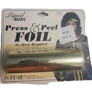 Plaid Liquid Beads Press & Peel Foil Silver 1993 Vintage Craft Supply NOS 4"x54"